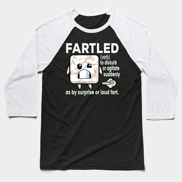 Fartled Face Baseball T-Shirt by TomCage